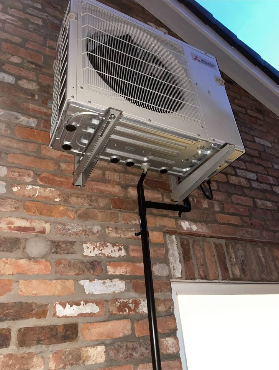 Indoor air conditioning unit in a converted barn property - North West rural install.