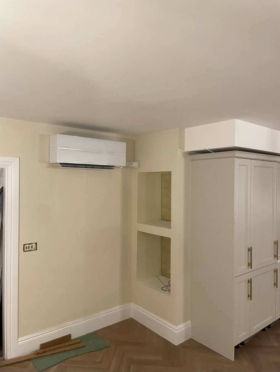 Residential air conditioning install - wall split serving a Manchester family home.